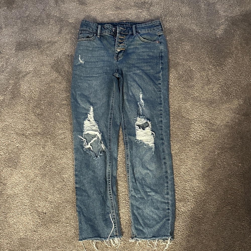 Wild Fable Ripped Blue Straight Leg Jeans